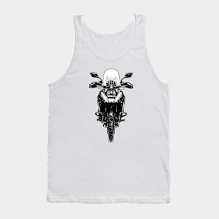 V Strom 1050XT Bike Front View Black and White Tank Top